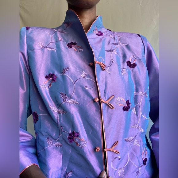 Vintage violet oriental jacket - Picture 4 of 13
